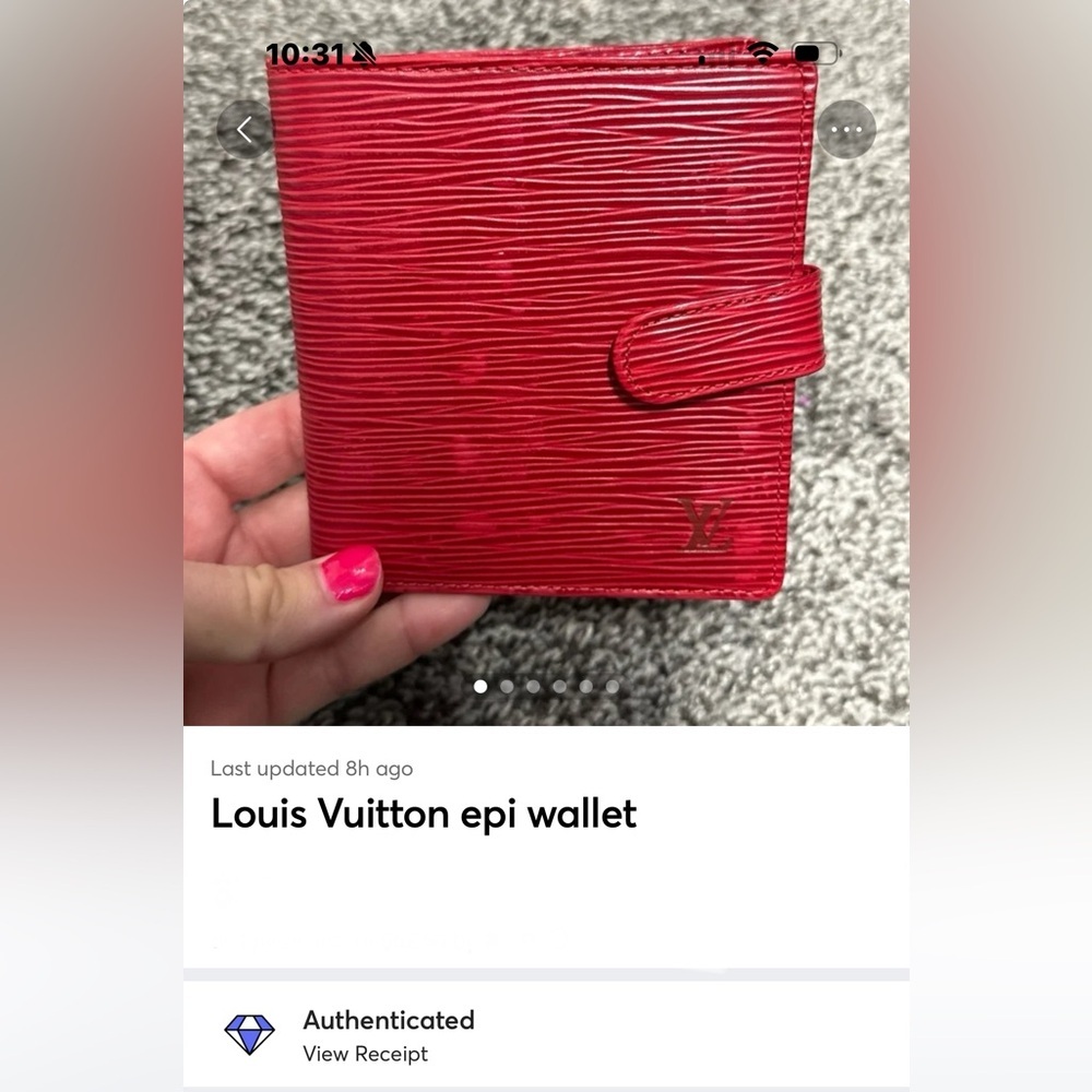 Louis Vuitton red epi leather compact wallet - Picture 7 of 7